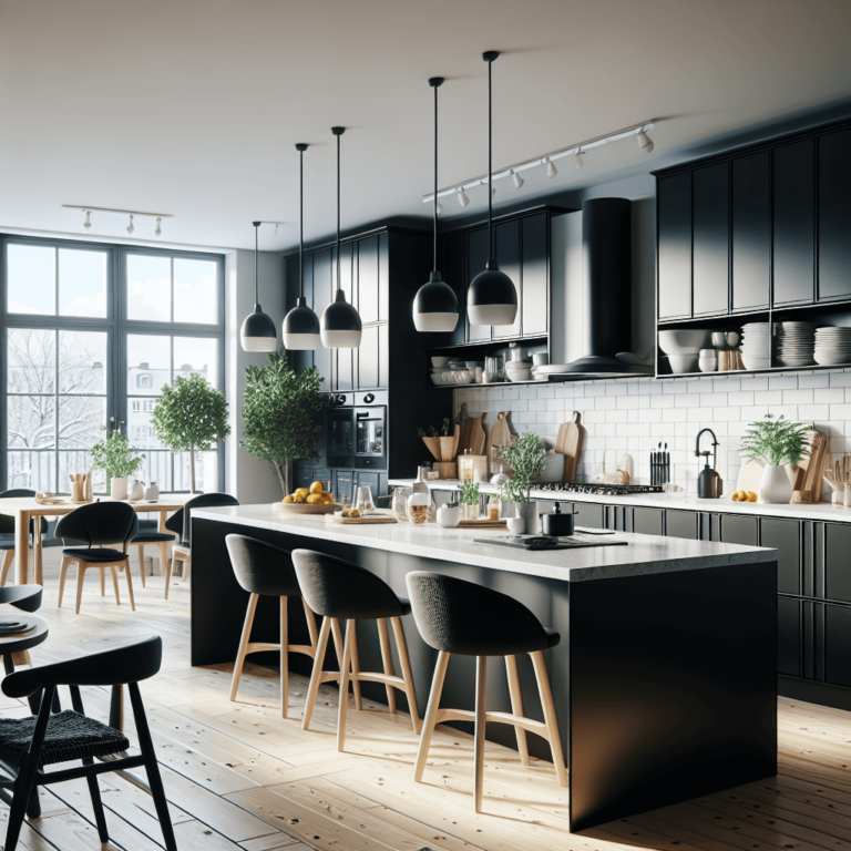 schwarze Küche im skandinavischen Stil-Hamburg-1