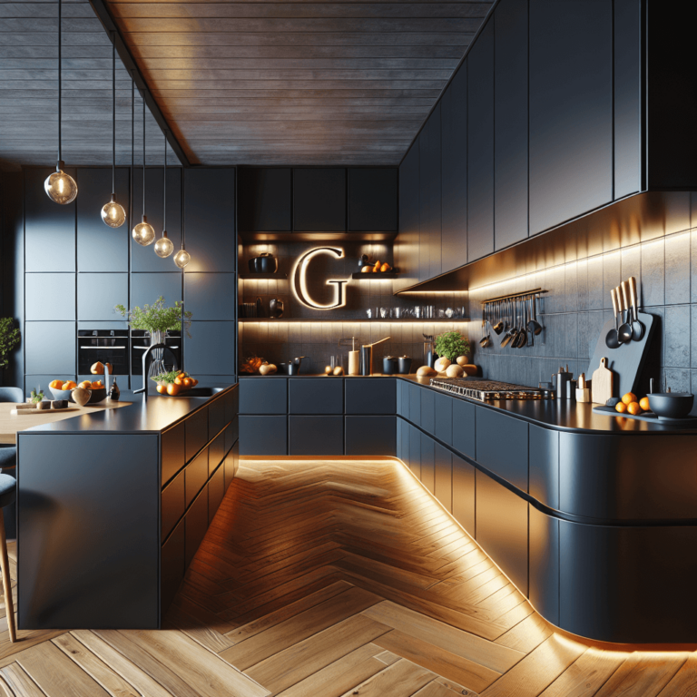 schwarze Küche in G-Form-Hamburg-1