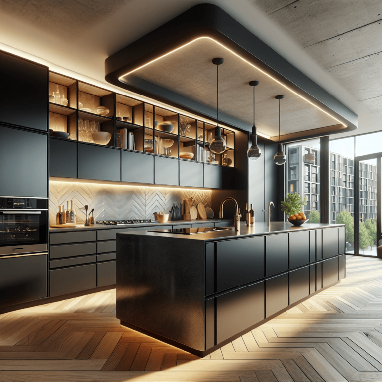 schwarze Küche in U-Form-Hamburg-1