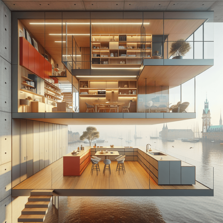 schwarze Schwebende Küche-Hamburg-1