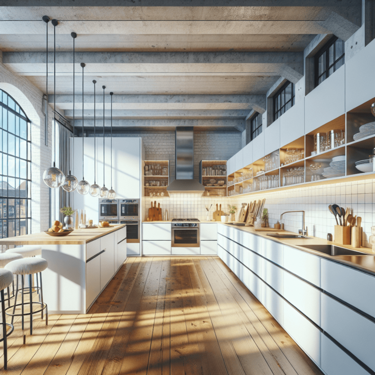 weiße Küche im Loftstil-Hamburg-1