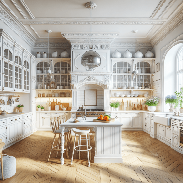 weiße Küche im Vintage Chic Stil-Hamburg-1