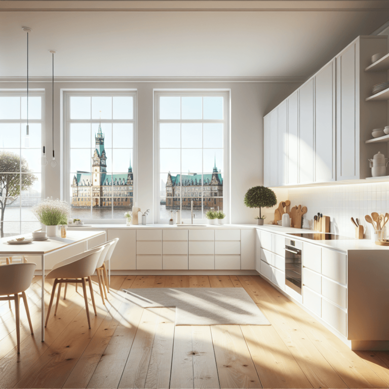 weiße Küche im skandinavischen Stil-Hamburg-1