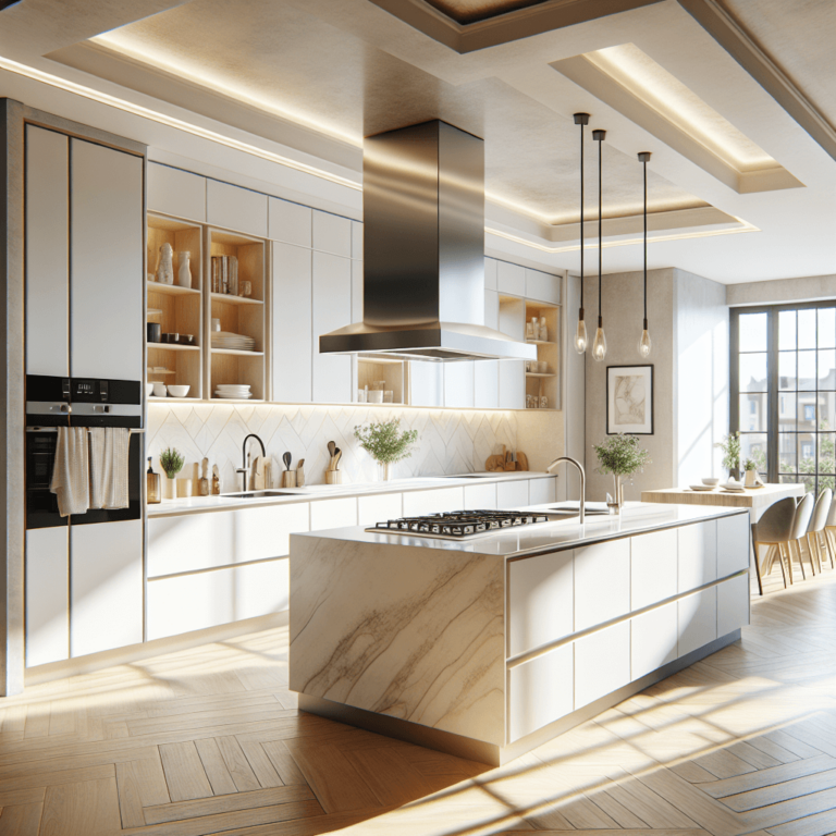 weiße Küche in U-Form-Hamburg-1