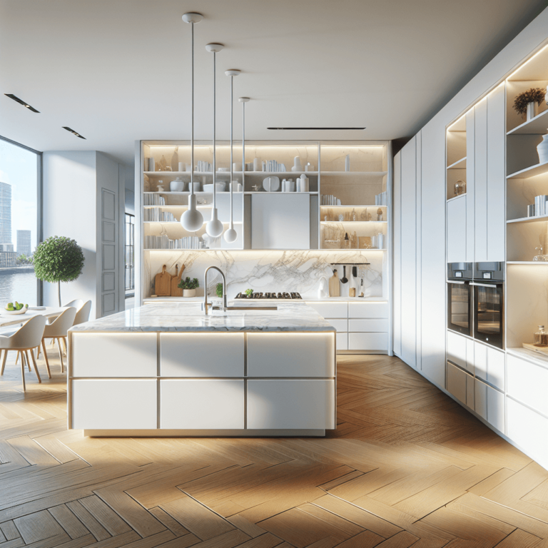 weiße mehrzeilige Küche-Hamburg-1